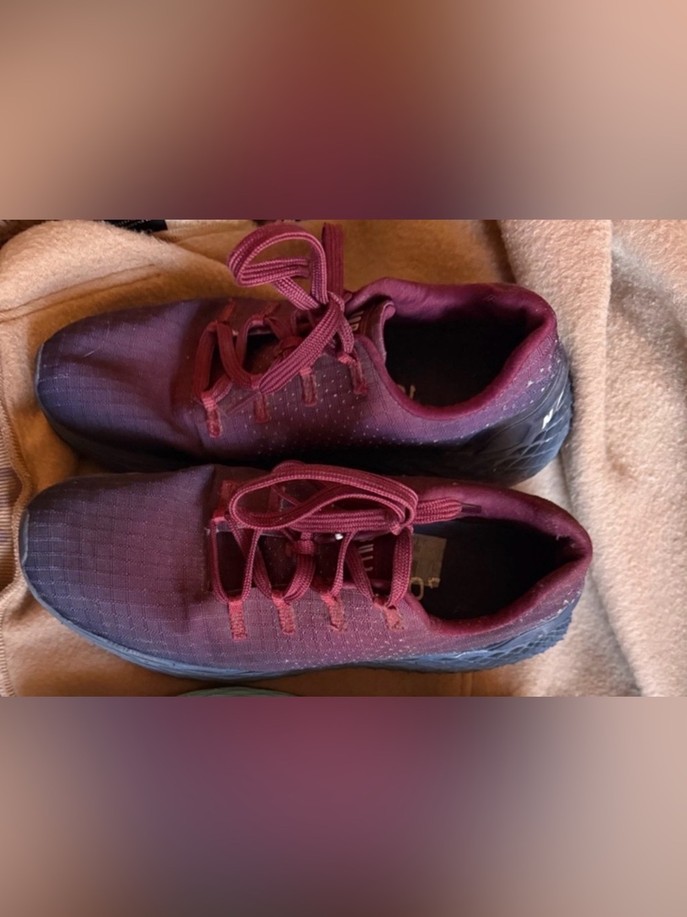 NOBULL Women's Lace-Up Sneakers in Burgundy and navy color